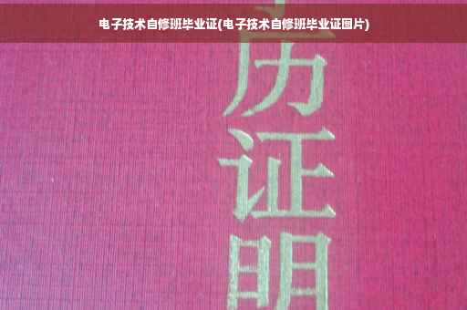 电子技术自修班毕业证(电子技术自修班毕业证图片)