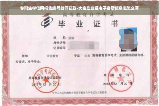 专科生学信网报告编号如何获取-大专毕业证电子备案信息表怎么弄