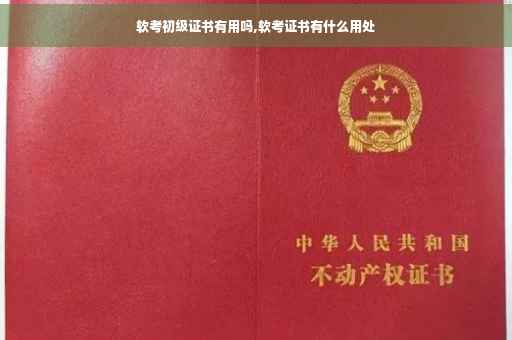 软考初级证书有用吗,软考证书有什么用处