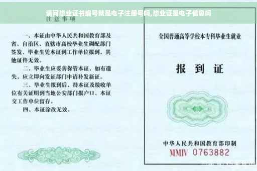 请问毕业证书编号就是电子注册号吗,毕业证是电子信息吗