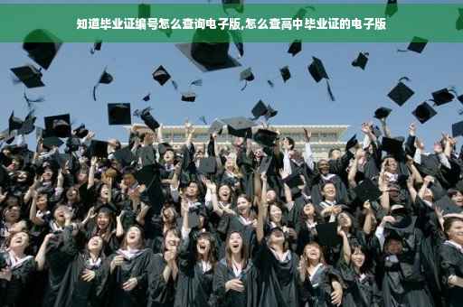 知道毕业证编号怎么查询电子版,怎么查高中毕业证的电子版