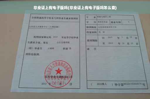 毕业证上有电子版吗(毕业证上有电子版吗怎么查)