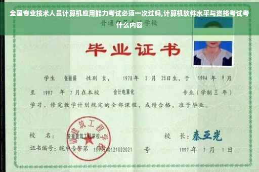 全国专业技术人员计算机应用能力考试必须一次过吗,计算机软件水平与资格考试考什么内容