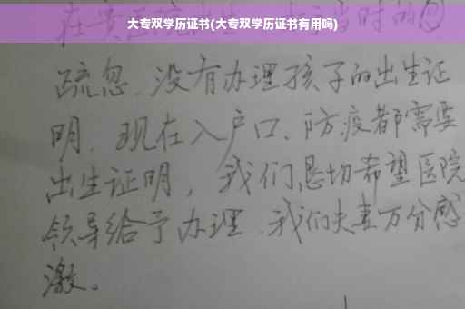 大专双学历证书(大专双学历证书有用吗)