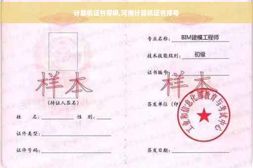 计算机证书等级,河南计算机证书序号