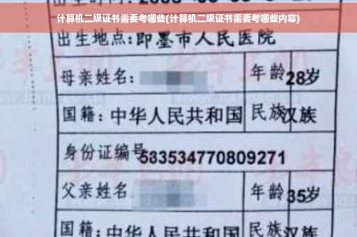 计算机二级证书需要考哪些(计算机二级证书需要考哪些内容)