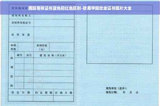 舞蹈等级证书蓝色和红色区别-歌舞学院毕业证书图片大全