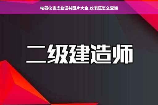 电器仪表毕业证书图片大全,仪表证怎么查询
