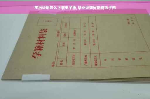 学历证明怎么下载电子版,毕业证如何制成电子档