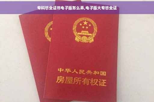 专科毕业证书电子版怎么弄,电子版大专毕业证