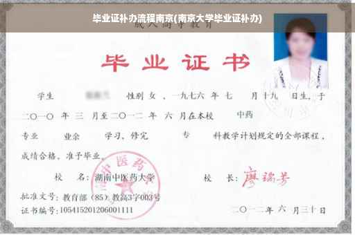 毕业证补办流程南京(南京大学毕业证补办)