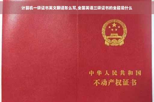 计算机一级证书英文翻译怎么写,全国英语三级证书的全称是什么