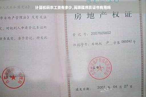 计算机码农工资有多少,高级程序员证书有用吗