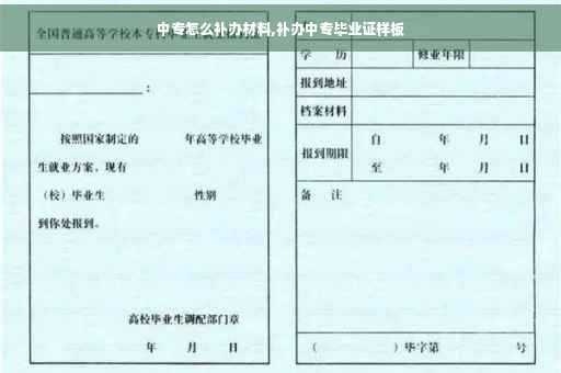 中专怎么补办材料,补办中专毕业证样板