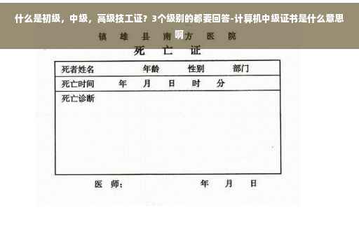 什么是初级，中级，高级技工证？3个级别的都要回答-计算机中级证书是什么意思啊