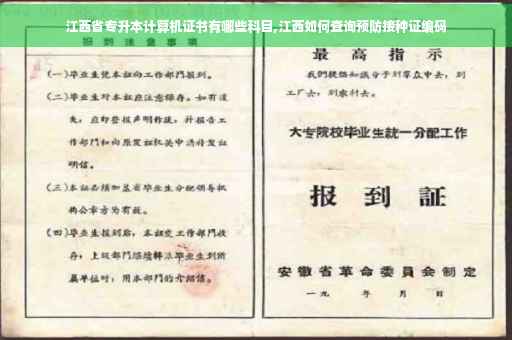 江西省专升本计算机证书有哪些科目,江西如何查询预防接种证编码