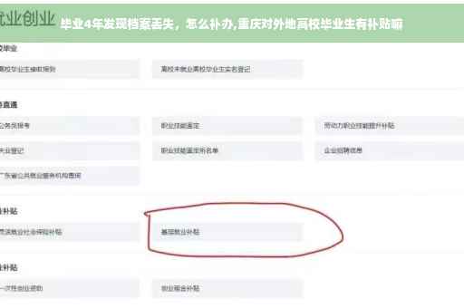 毕业4年发现档案丢失，怎么补办,重庆对外地高校毕业生有补贴嘛