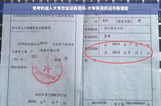 免考的成人大专毕业证有用吗-大专有用的证书有哪些
