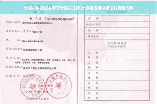 计算机中级证书等于计算机几级,计算机应用中级证书有哪几种