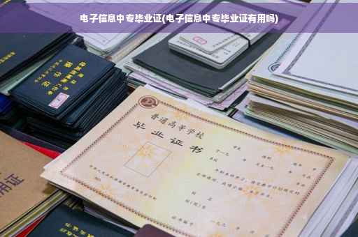 电子信息中专毕业证(电子信息中专毕业证有用吗)