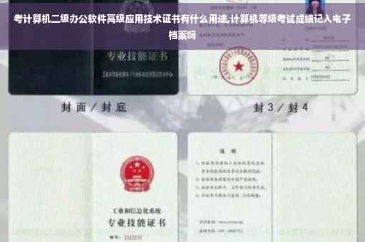 考计算机二级办公软件高级应用技术证书有什么用途,计算机等级考试成绩记入电子档案吗