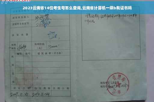 2023云南省14位考生号怎么查询,云南省计算机一级b有证书吗