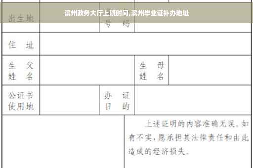 滨州政务大厅上班时间,滨州毕业证补办地址