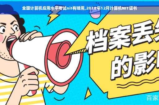 全国计算机应用水平考试nit有啥用,2018年12月计算机NIT证书