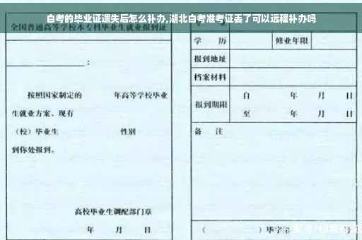 自考的毕业证遗失后怎么补办,湖北自考准考证丢了可以远程补办吗
