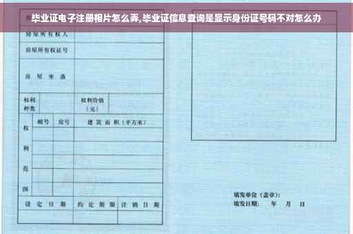 毕业证电子注册相片怎么弄,毕业证信息查询是显示身份证号码不对怎么办