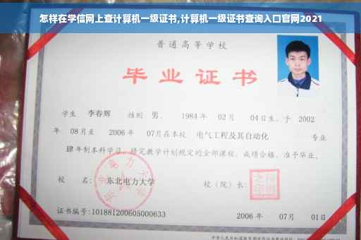 怎样在学信网上查计算机一级证书,计算机一级证书查询入口官网2021