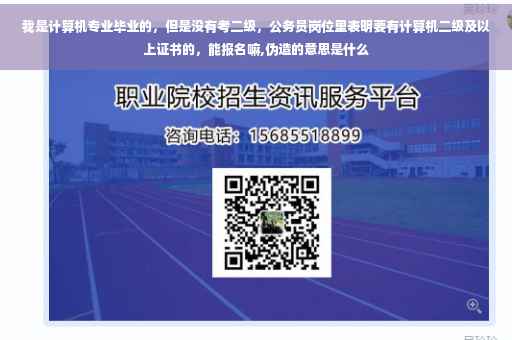 我是计算机专业毕业的，但是没有考二级，公务员岗位里表明要有计算机二级及以上证书的，能报名嘛,伪造的意思是什么