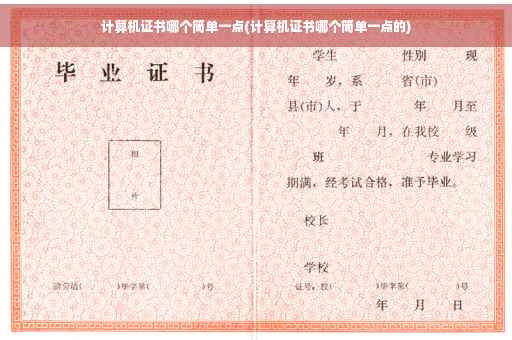计算机证书哪个简单一点(计算机证书哪个简单一点的)