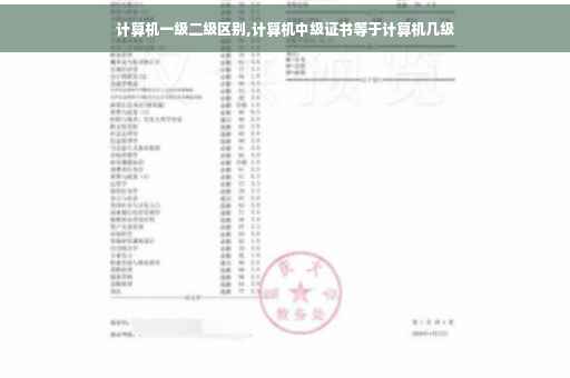 计算机一级二级区别,计算机中级证书等于计算机几级