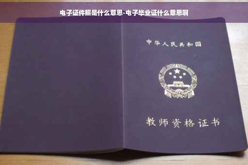 电子证件照是什么意思-电子毕业证什么意思啊