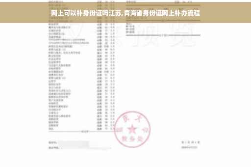 网上可以补身份证吗江苏,青海省身份证网上补办流程