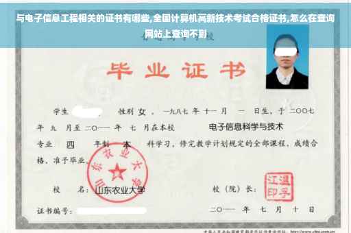 与电子信息工程相关的证书有哪些,全国计算机高新技术考试合格证书,怎么在查询网站上查询不到