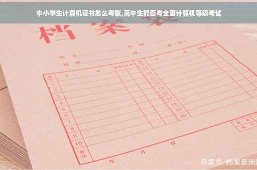 中小学生计算机证书怎么考取,高中生能否考全国计算机等级考试