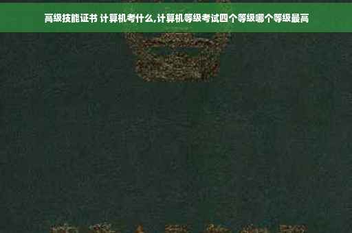 高级技能证书 计算机考什么,计算机等级考试四个等级哪个等级最高