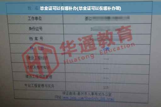 毕业证可以在哪补办(毕业证可以在哪补办呢)