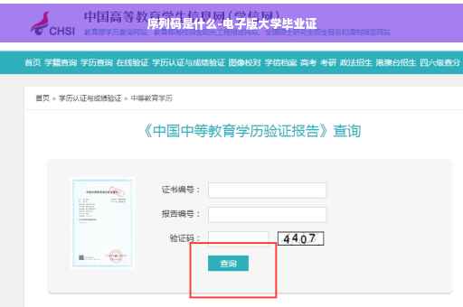 序列码是什么-电子版大学毕业证