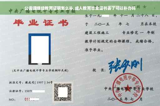 公需课继续教育证明怎么补,成人教育毕业证书丢了可以补办吗