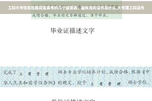 工科大学生在校期间需要考的几个最重要，最有用的证书是什么,大专理工科证书