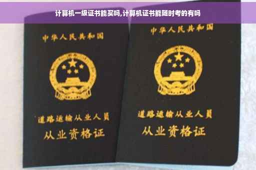 计算机一级证书能买吗,计算机证书能随时考的有吗