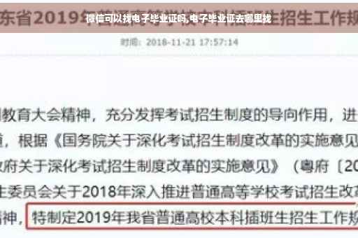 微信可以找电子毕业证吗,电子毕业证去哪里找