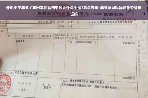 外地小学毕业了转回本地读初中须要什么手续?怎么办理-毕业证可以异地补办身份证吗