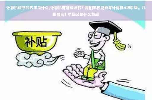 计算机证书的名字是什么,计算机有哪些证书？我们学校说要考计算机4级中级。几级最高？中级又是什么意思