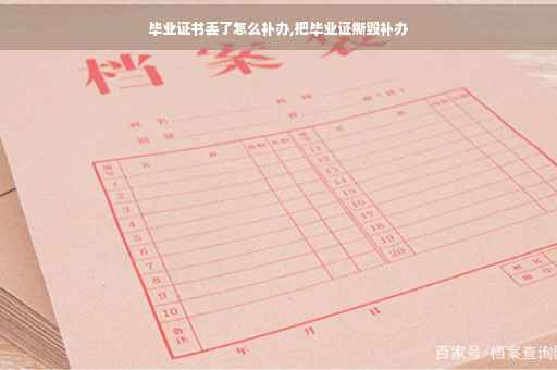 毕业证书丢了怎么补办,把毕业证撕毁补办