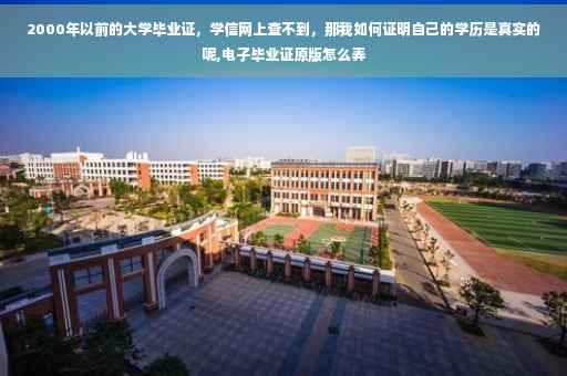 2000年以前的大学毕业证，学信网上查不到，那我如何证明自己的学历是真实的呢,电子毕业证原版怎么弄