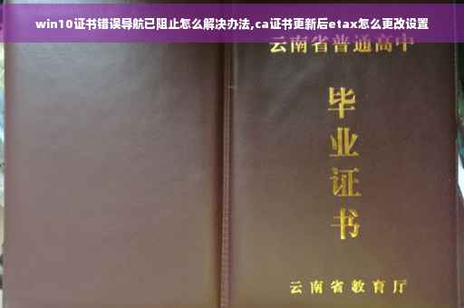 win10证书错误导航已阻止怎么解决办法,ca证书更新后etax怎么更改设置